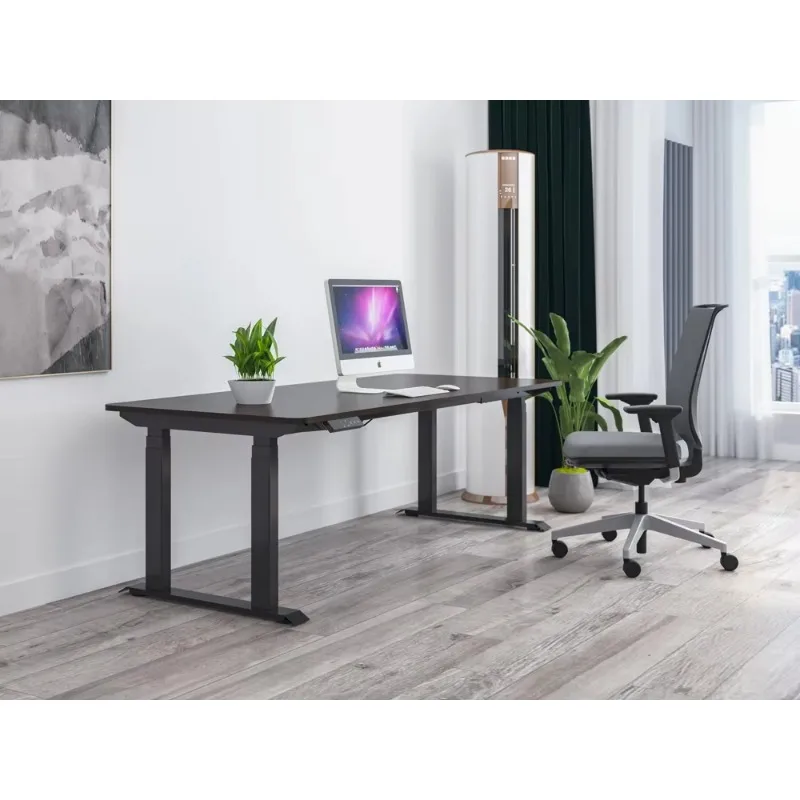 Heavy Duty Adjustable Height Electric Sit Stand Desk Frame Four Legs Workbench Home Office
