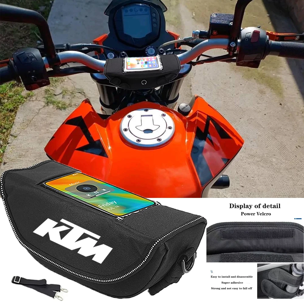 For KTM Duke 200 Ng125 390 250 RC 790 690 Waterproof Motorcycle Handlebar Travel Bag Travel Navigation Bag