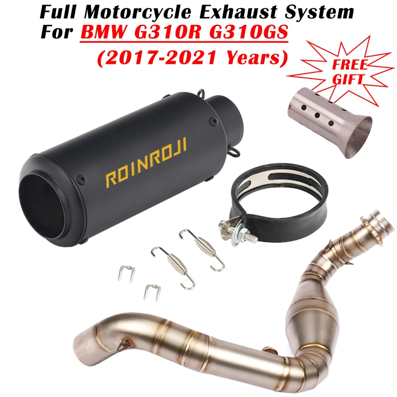 Voor Bmw G310r G310gs 2017 - 2019 2020 2021 Motorfiets Uitlaat Ontsnappen Gemodificeerd Volledig Systeem Koolstofvezel Demper Met Link Pijp