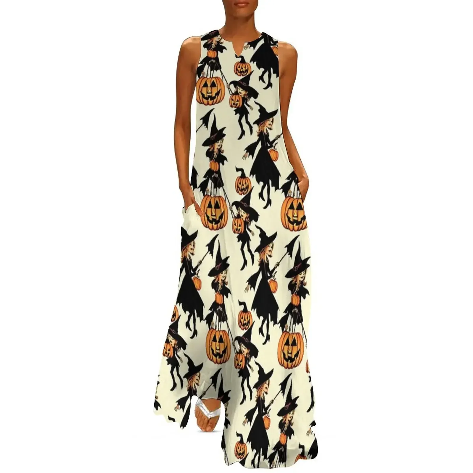 

Vintage Witch Pattern Long Dress Prom gown luxury dresses Clothing female dress for women summer Dress