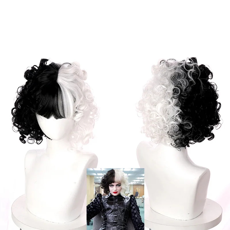 

New Arrivals European And American Women's Wig Cruella DeVille Air Bangs Short Curly Hair