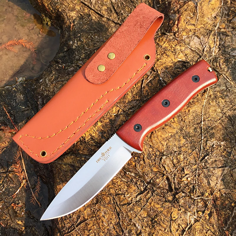 [Minghong Brother F011 ] Fixed Blade Bushcraft Knife Full tang Hunting Straight Knives Camping tactical Survival Knife Tool