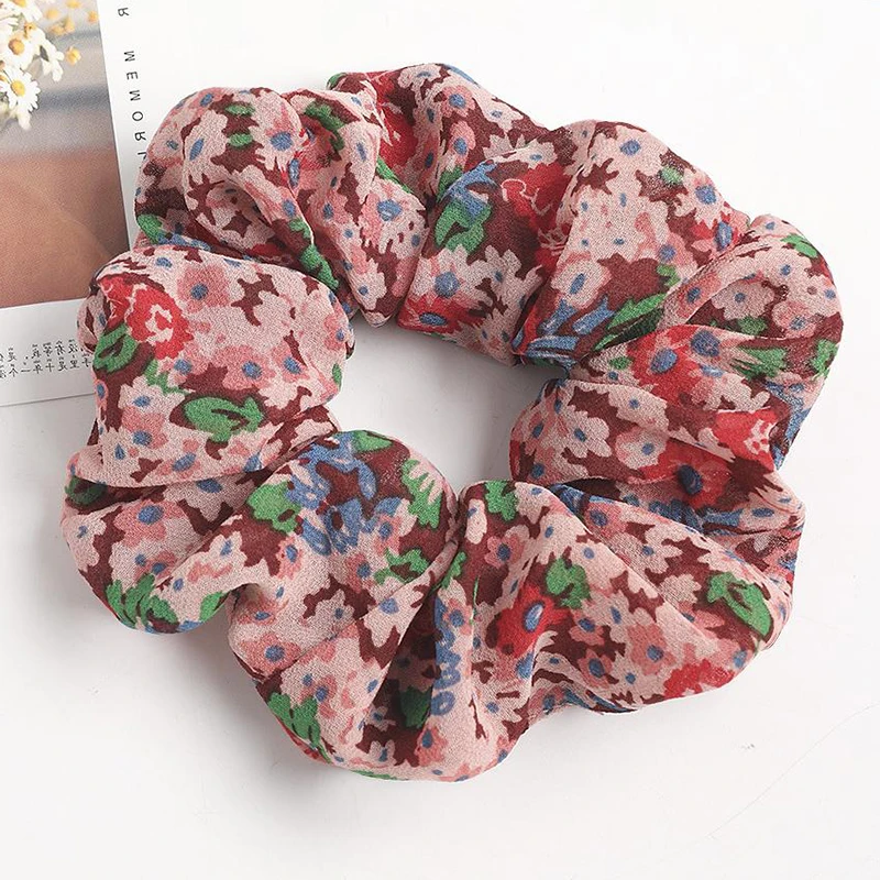 New Style Small Fresh Floral Large Intestine Hair Band Sweet Girl Large Intestine Circle With Ponytail Headband