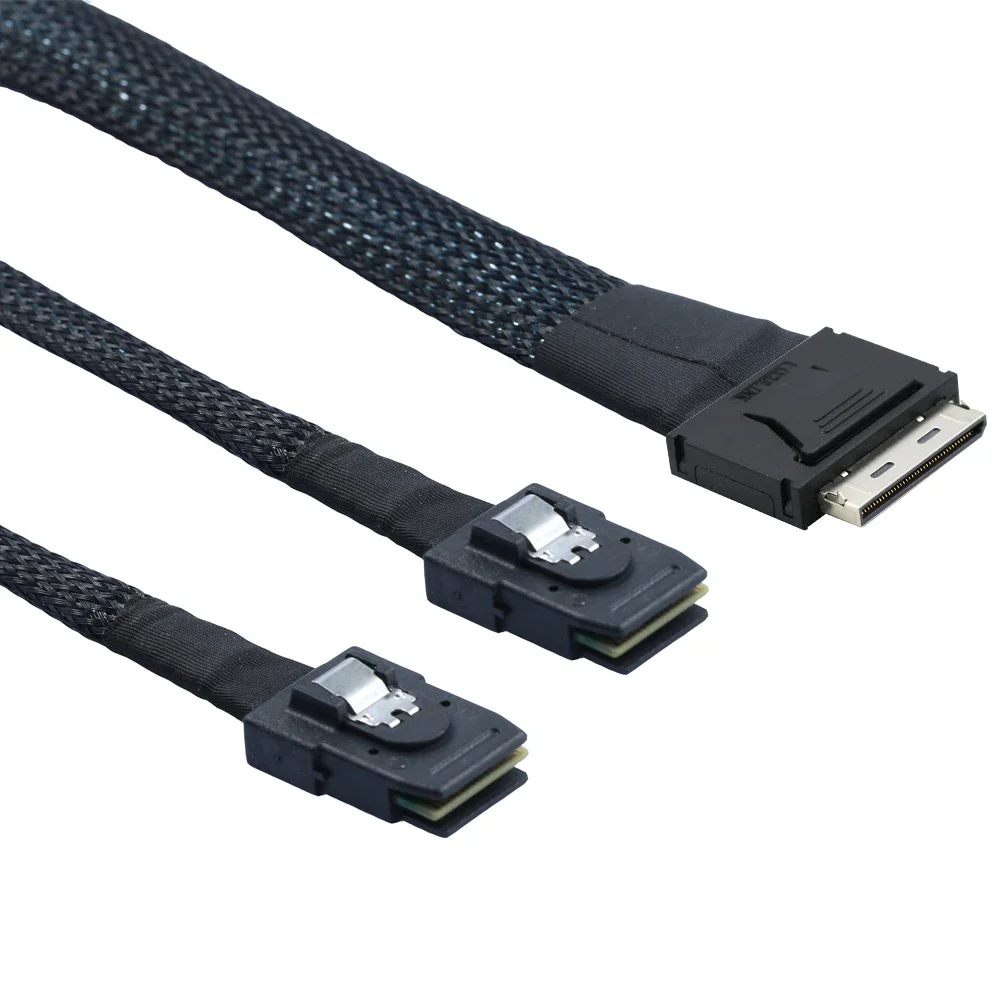 Premium Server High-Speed Cable: Oculink PCIe SFF-8611 to Dual 8I SAS SFF-8087