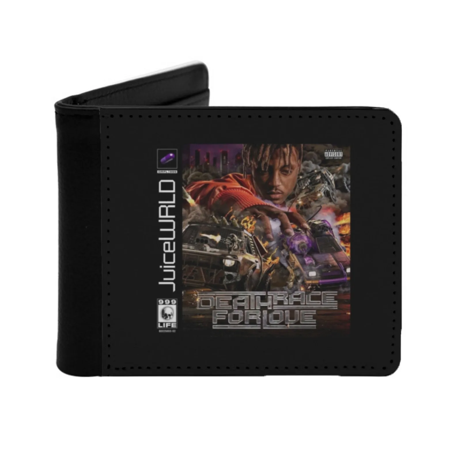 The Juice Man New Men's Wallet Short Fashion Pu Leather Wallet Multi Card Wallet Album Cover Wrld Tour Lyrics 999 Death Race