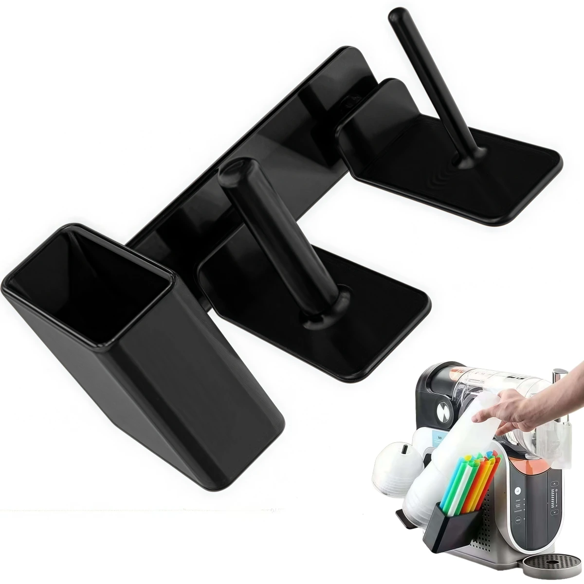

3 Compartment Side-Mounted Cup Holder Organizer For FS300 FS301 Slushie Machine 23.3x12.2cm Kitchen Tools Smoothie-Machine Parts