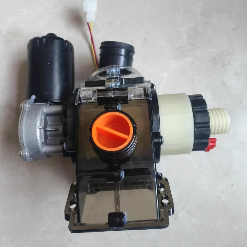 Large fertilizer electric box fertilizer applicator adjustable motor left and right with clear fertilizer port handwheel