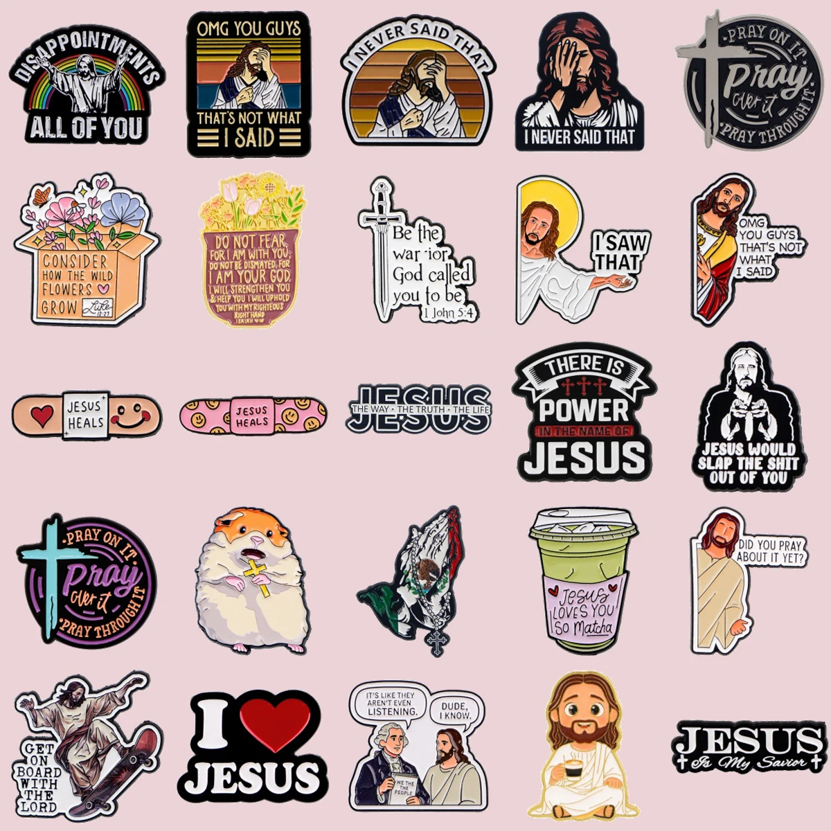 

I Love Jesus Enamel Enamel Pins Humorous Quote Brooch Badge on Backpack Clothing Accessories Fashion Jewelry Gifts