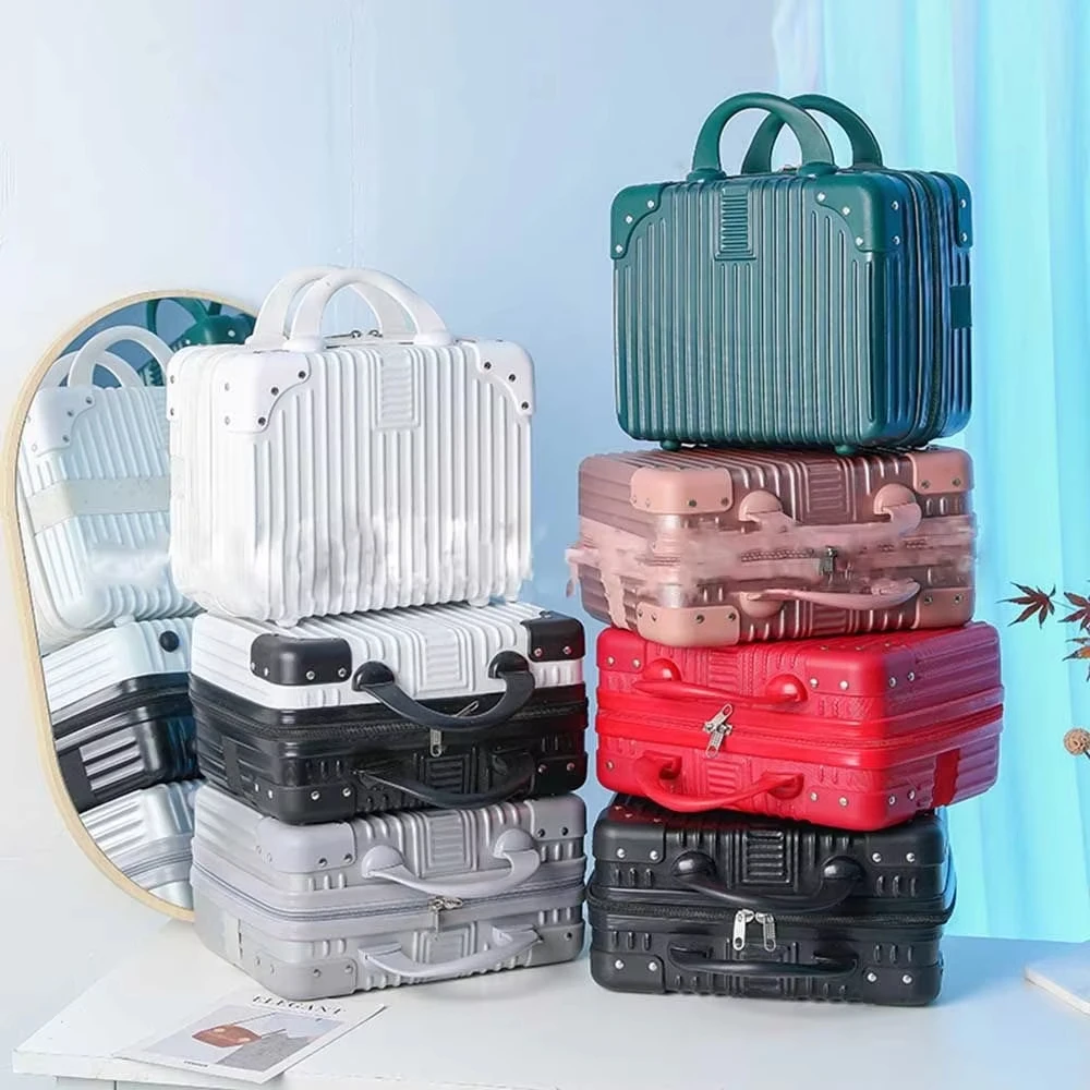 

14 Inch Lightweight Mini Travel Suitcase Waterproof Cosmetic Box Portable Hand Luggage Organizer Small Boarding Makeup Case