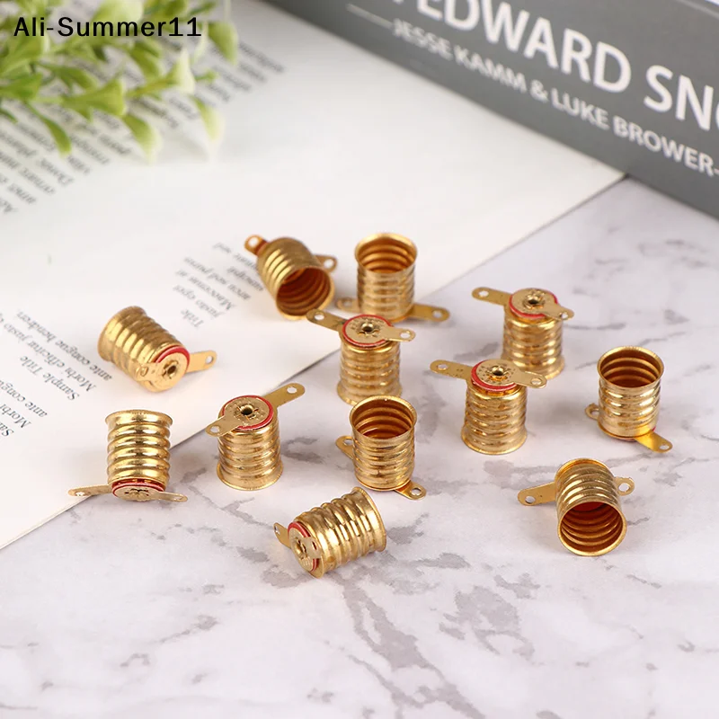【A6L】10Pcs E10 Screw Copper Lamps Base Bulb Small Electric Bead Lamp Holder Home Experiment Circuit Electrical Test Accessories