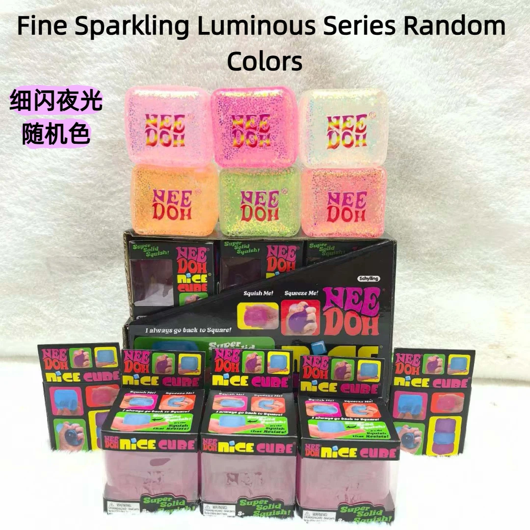 

Schylling Needoh Nice Cube Squishy Stress Toy Glow in the Dark Slow Rebound Glitter Sensory Relief for Adult Gifts