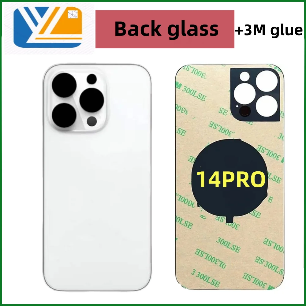 Back Cover+3M Tape For iPhone 14 Pro/14 Pro max Glass Fast Replacement High Quality Housing Battery Cover Big Hole Back Glass