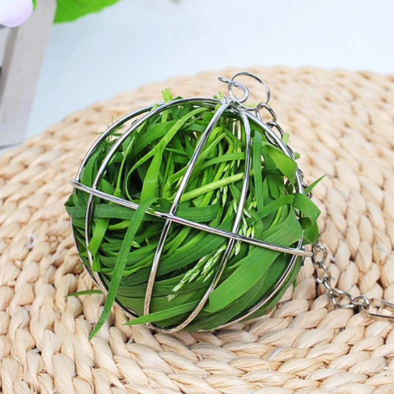 Hamster Pendant Ball Rabbit Guinea Pig Grass Ball Chinchilla Grass Ball Stainless Steel Plating Grass Ball