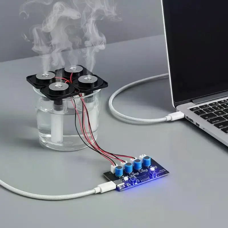DC 5V Dual Spray Four Spray Electrified Direct Spray No Switch Ultrasonic Film Atomizer Sheet USB Mini Humidifier Module Type C