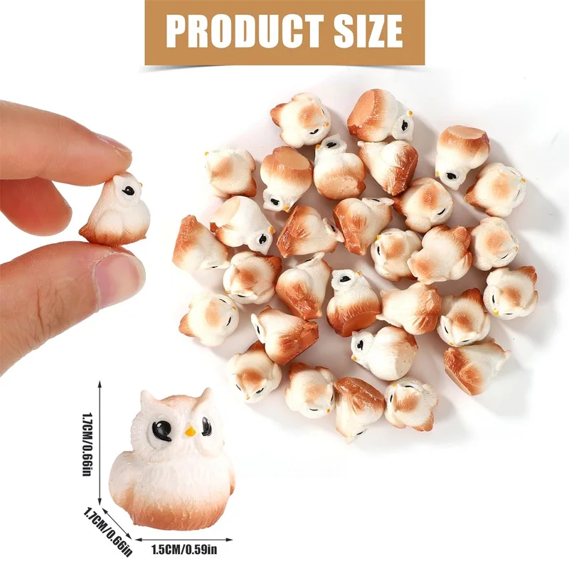 5/10pcs Mini Resin Owl Figurines, Cute Tiny Animals for Fairy Garden Plant Pots Ornament, Micro Landscape DIY Craft Decoration