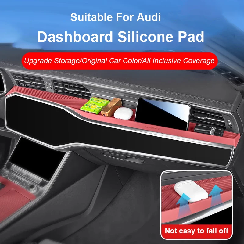 

For Audi A6L C8 A7 2019 2020 2021 2022 2023 2024 2025 Silicone Pad Gear Shift Panel Dashboard Protection Mat Interior Decoration