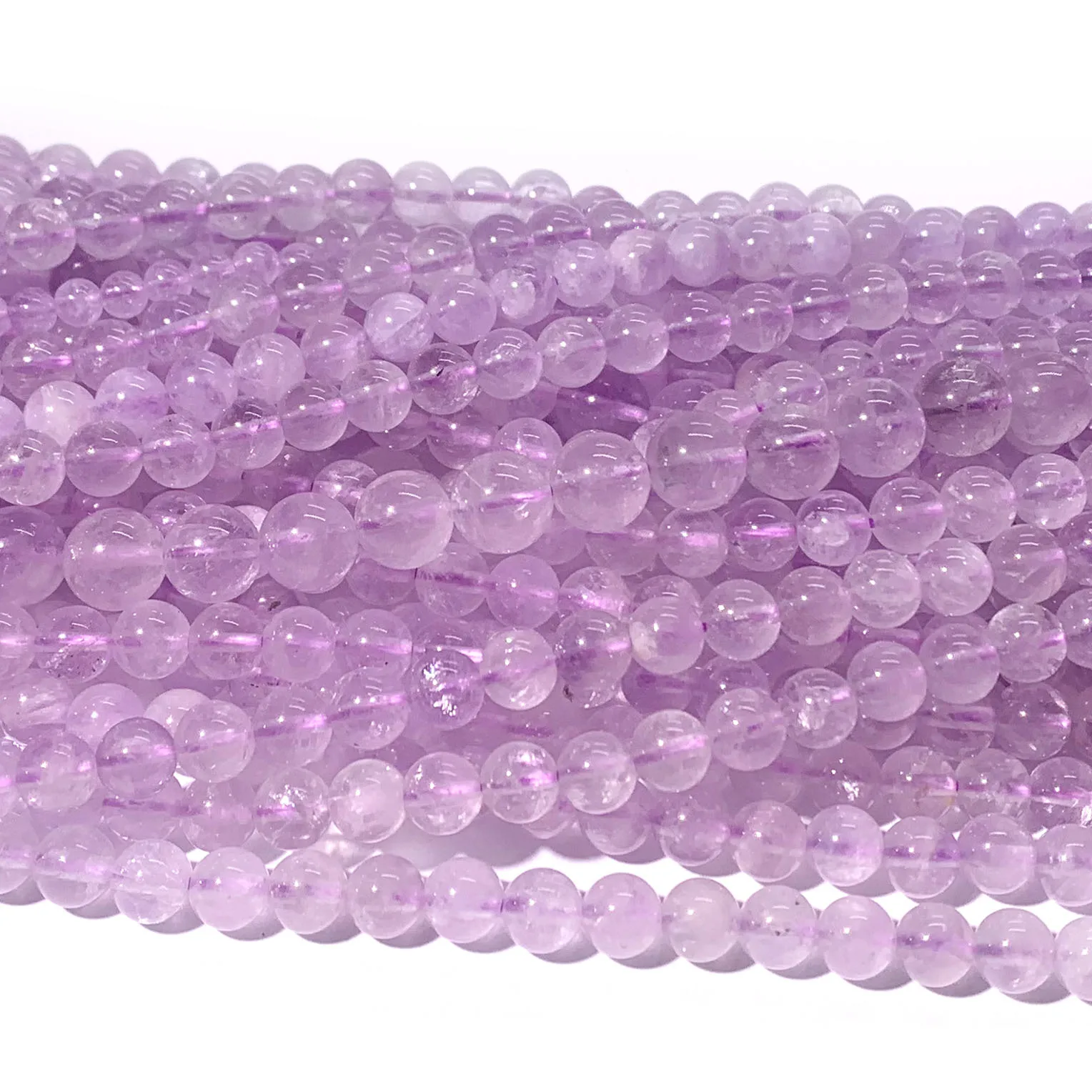 

Natural Natural Lavender Amethyst Round Loose Stone Beads Fit Jewelry DIY Necklaces or Bracelets 15" 07504
