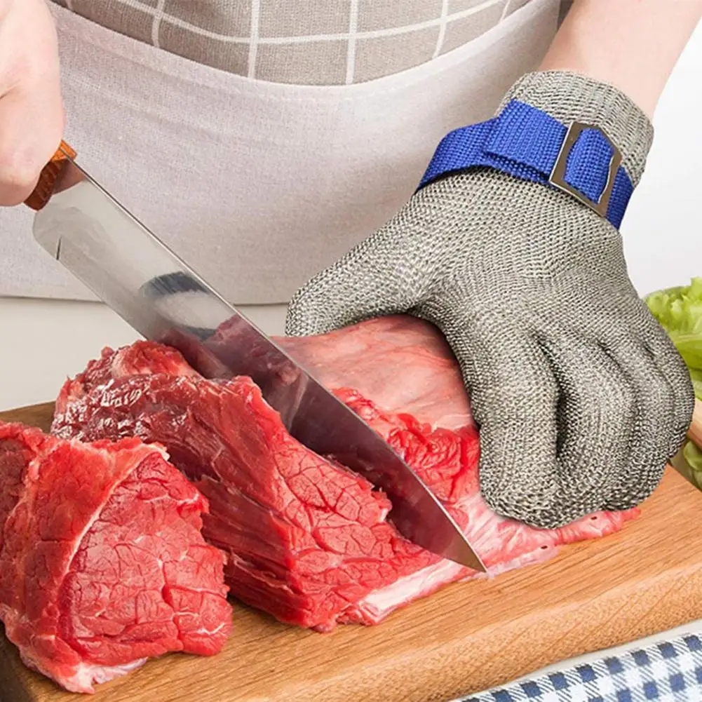 1Pc Cut Resistant Work Glove Stainless Steel Mesh Metal Glove For Metal Fabrication Wood Working Kitchen Butcher Oyster Shucking