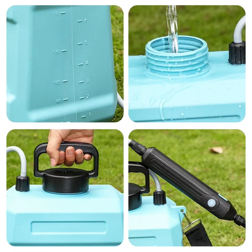 رذاذ زراعي جديد 5 لتر، رذاذ عالي الضغط من نوع حقيبة الظهر، رذاذ المبيدات الكهربائية لتطهير الري، أخضر/أزرق #3