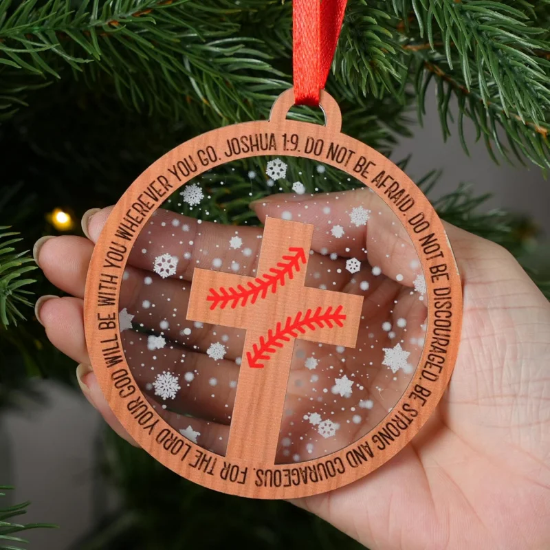 เครื่องประดับเบสบอล - ไม้และอะคริลิค 2 ชั้น เด็กคริสเตียน รอบเด็กชายและเด็กหญิง