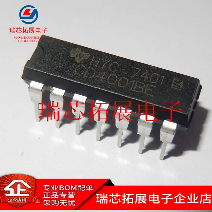 

30pcs original new CD4001BE CD4001 DIP-14 Quad 2 input NOR gate