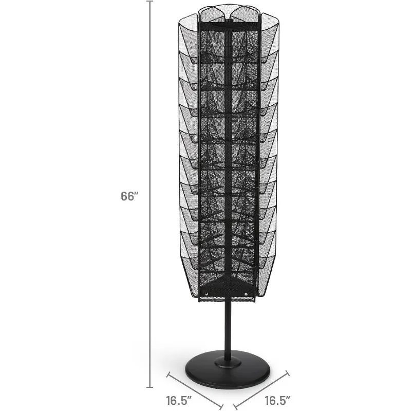 Onyx Rotating Mesh Magazine Stand, Commercial-Grade Steel Construction，home.