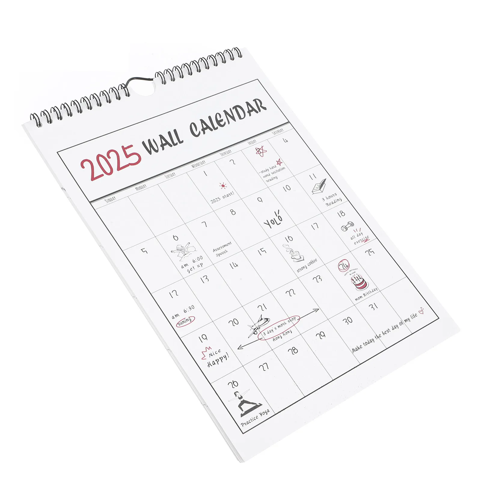 

Wall Calendar Creative Monthly Planner Small Hanging Clear Printed Paper Calendar 2024.9-2025.12 Office Family Daily Use Wall