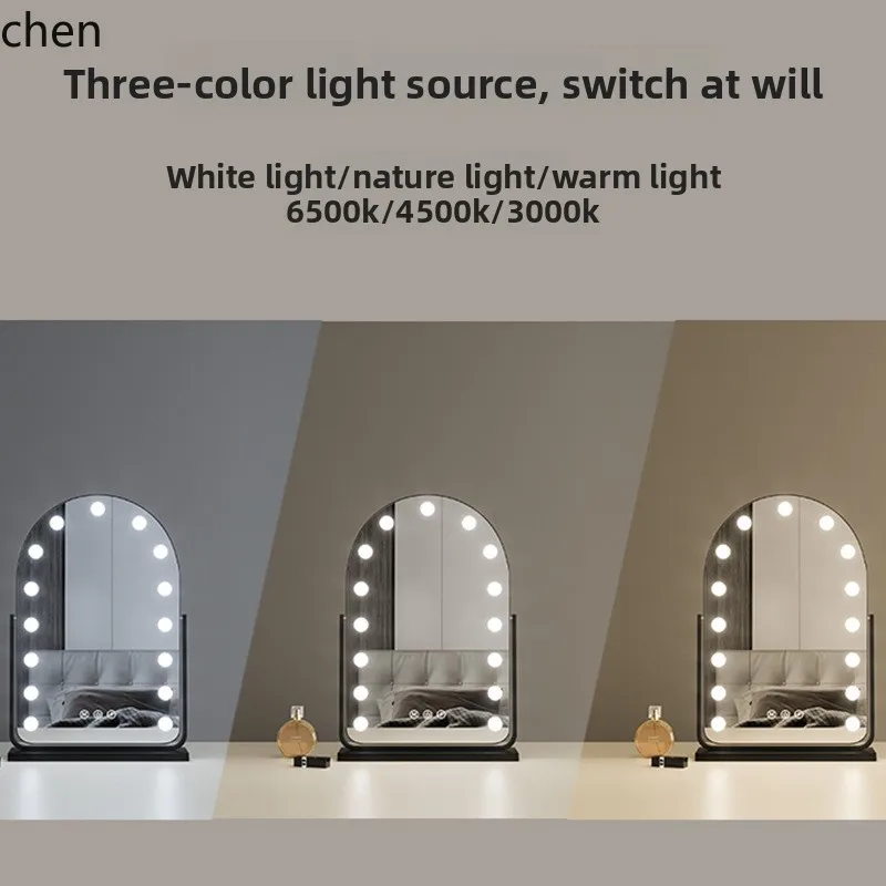 ZML multifunctional makeup mirror, dressing mirror, desktop light-enhancing mirror, tabletop makeup mirror