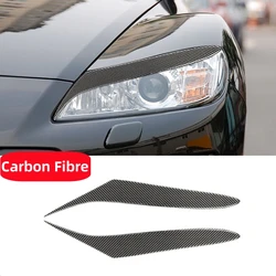 For Mazda RX8 RX-8 SE3P JM1FE 2004-2008 Carbon Fiber Car Headlight Eyebrow Sticker Cover Mask Decor Auto External Accessories