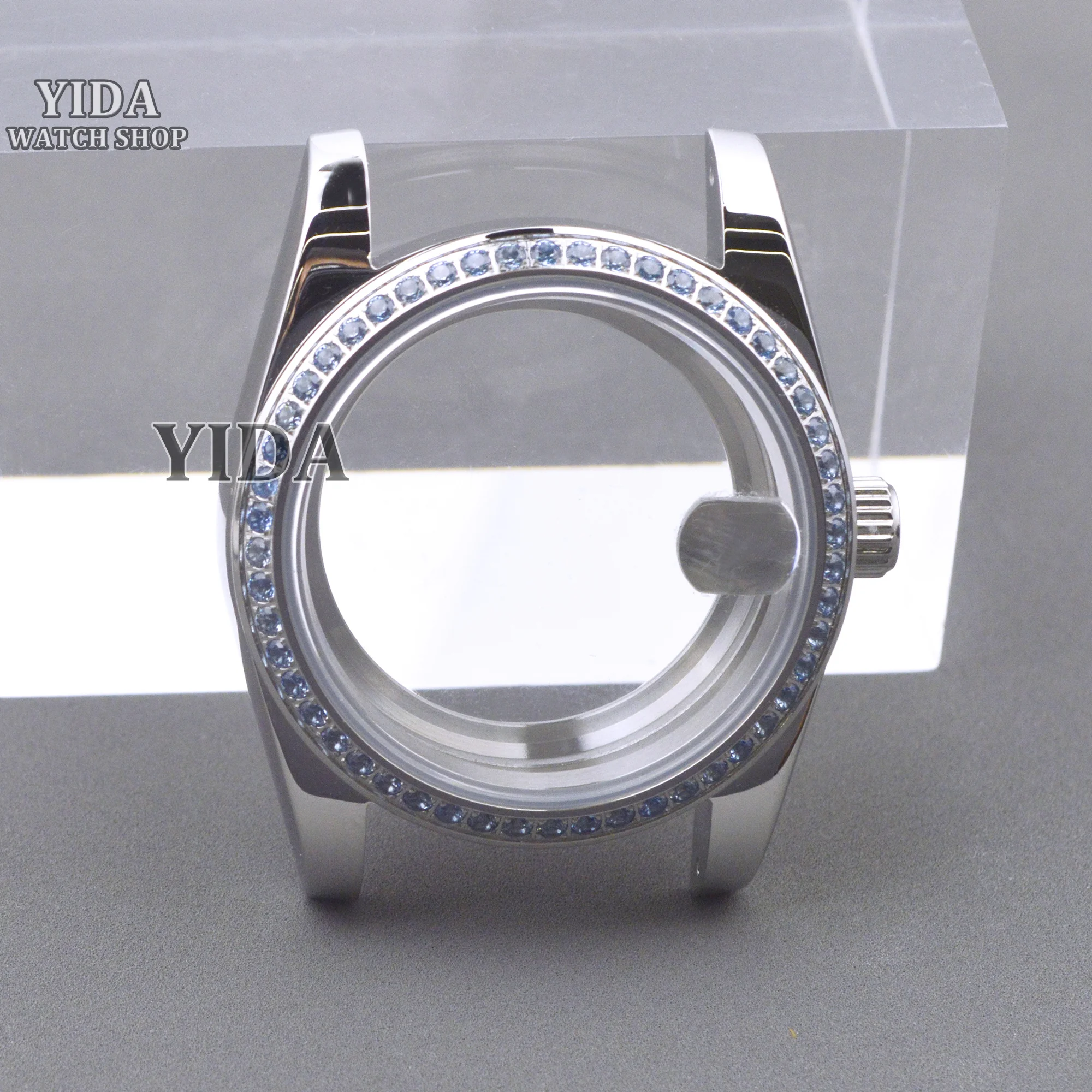 

36mm NH35 Women Watchcase Diamonds Case Sapphire Glass 316L Stainless Steel for Datejust Fit NH35 NH36 Movement Watch Acessories