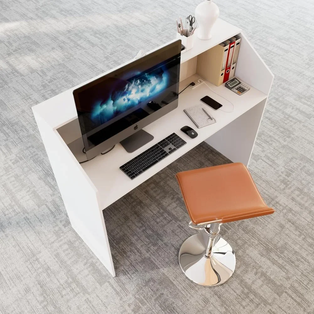 

Reception Desk, 47”Reception Desk, Reception Room Table for Small Shops, Front Desk for Home Office (46.5" W x 20" D x 44" H)