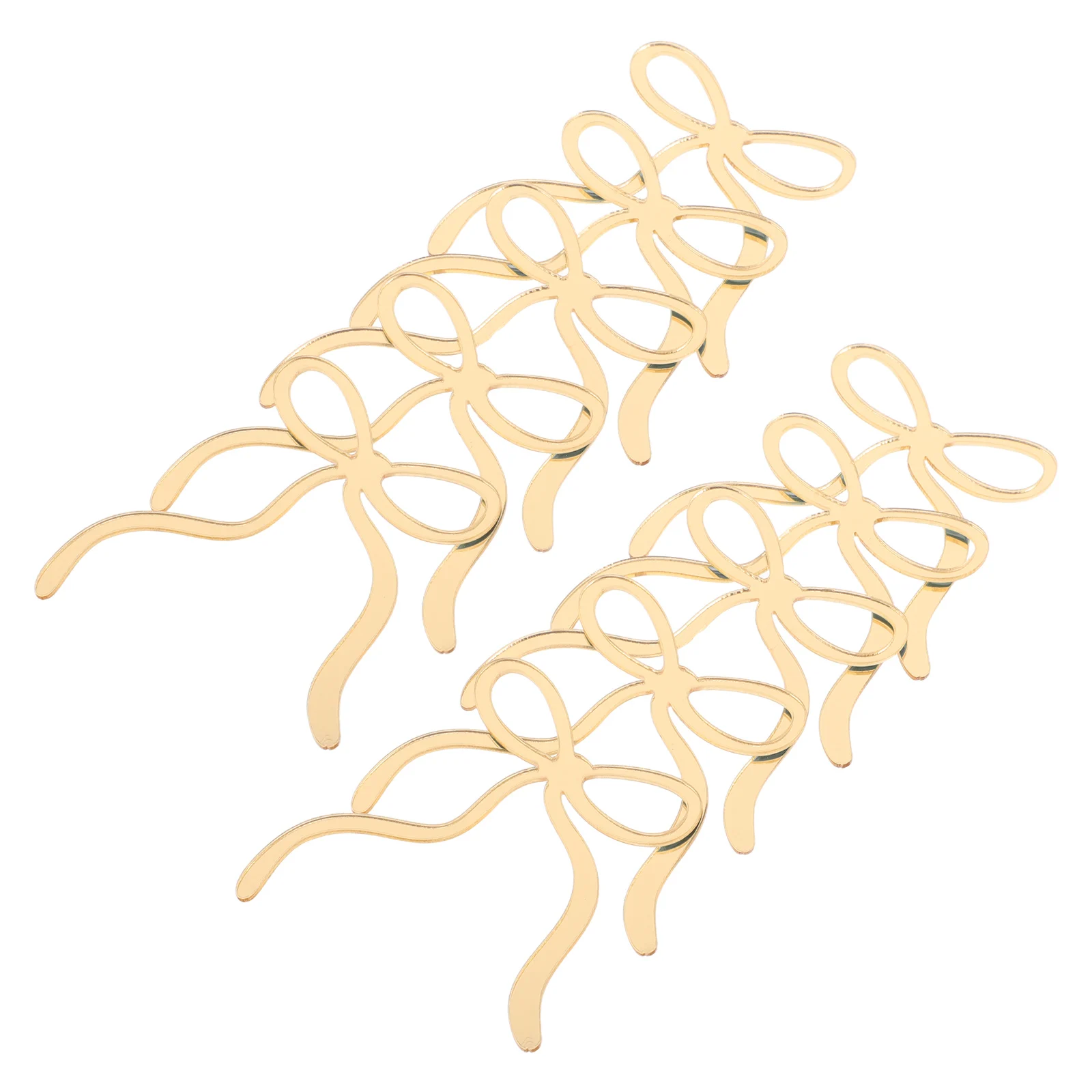 

10pcs Acrylic Bow Cake Toppers Elegant Design Lightweight Birthday Wedding Party Decorations Cake Bows