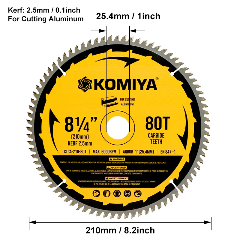 7,8,10,12, lâmina de 14 polegadas para madeira, alumínio, plástico, lâmina de serra circular