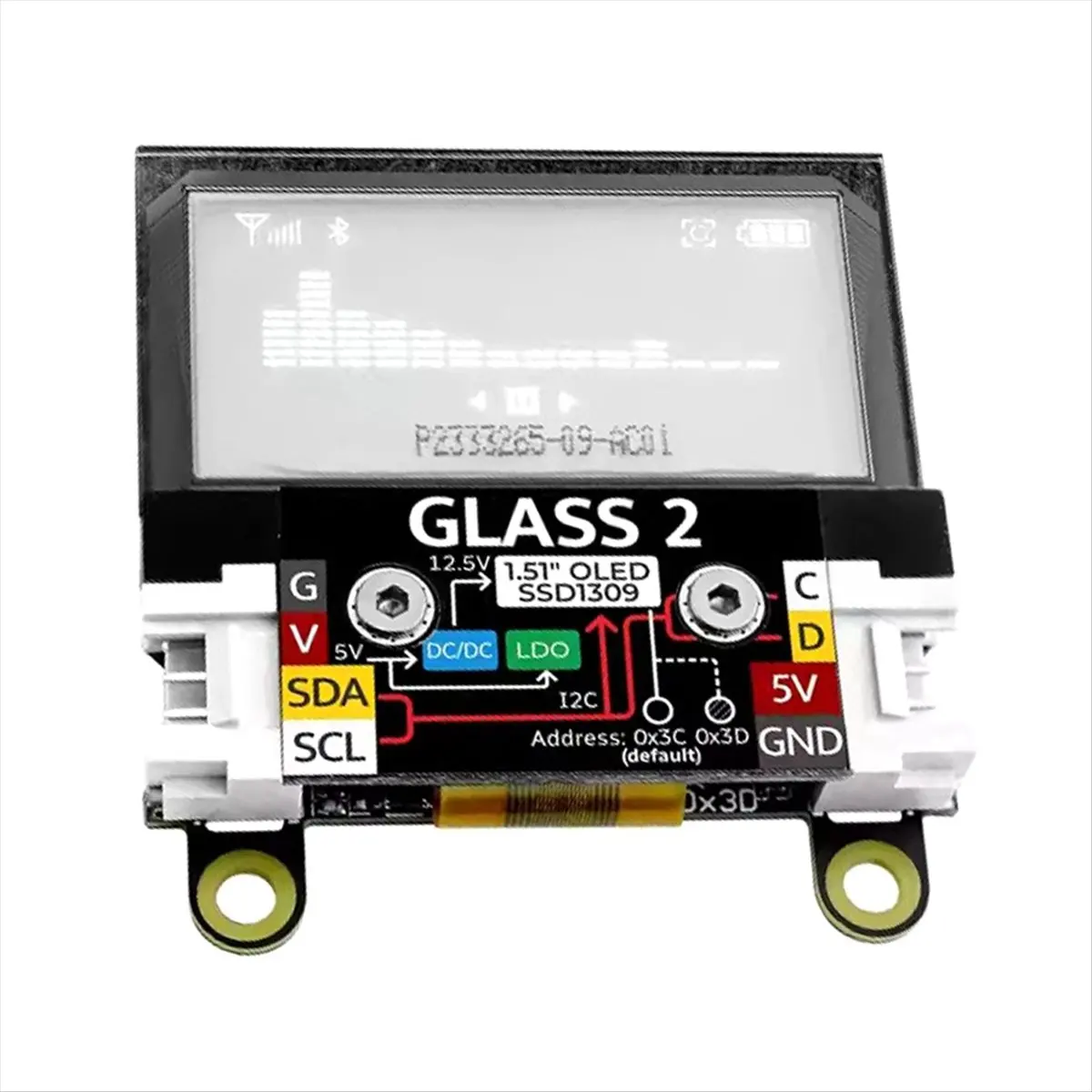 A26Z Glass 2 Unit 1.51 Inch Transparent OLED Expansion Screen Unit SSD1309 for DIY Projects & Professional Use