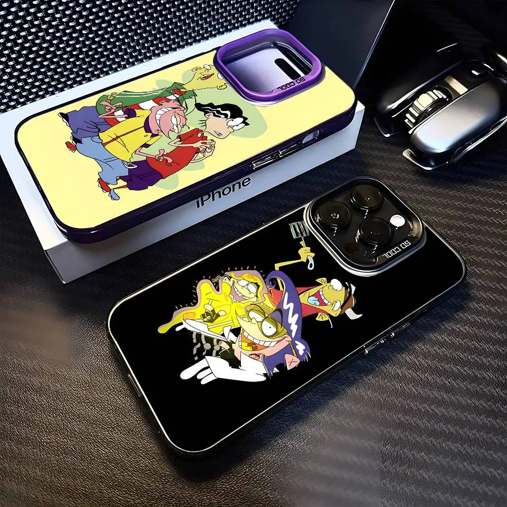 

Cartoon E-Ed E-Edd N E-Eddy Phone Case For iPhone17,16,15,14,13,12,11 Plus,Pro Max Purple Matte Shockproof Cover