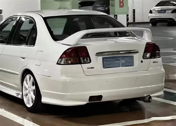 For Civic Spoiler 1996-2000 Rear Wing Rose Madder Aluminum Dual Deck ABS Material High Quality Unpainted Rear Spoiler 3M