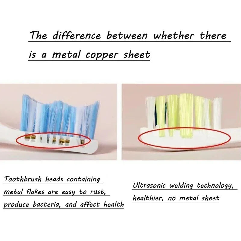رؤوس فرشاة أسنان كهربائية صوتية ، فرشاة شعيرات دوبونت ناعمة ، فوهات عبوات مفرغة ، قابلة للاستبدال لـ شاوميجيا T302 ، 10