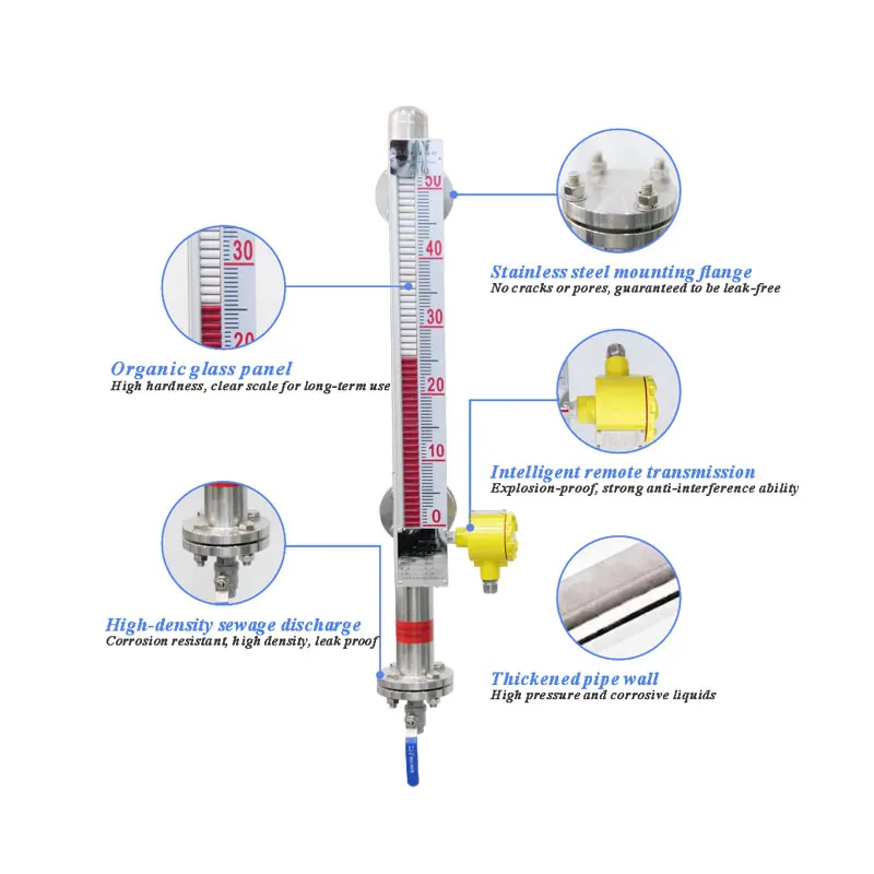 

6 meter level indicator float-type magnetic flap liquid level gauge