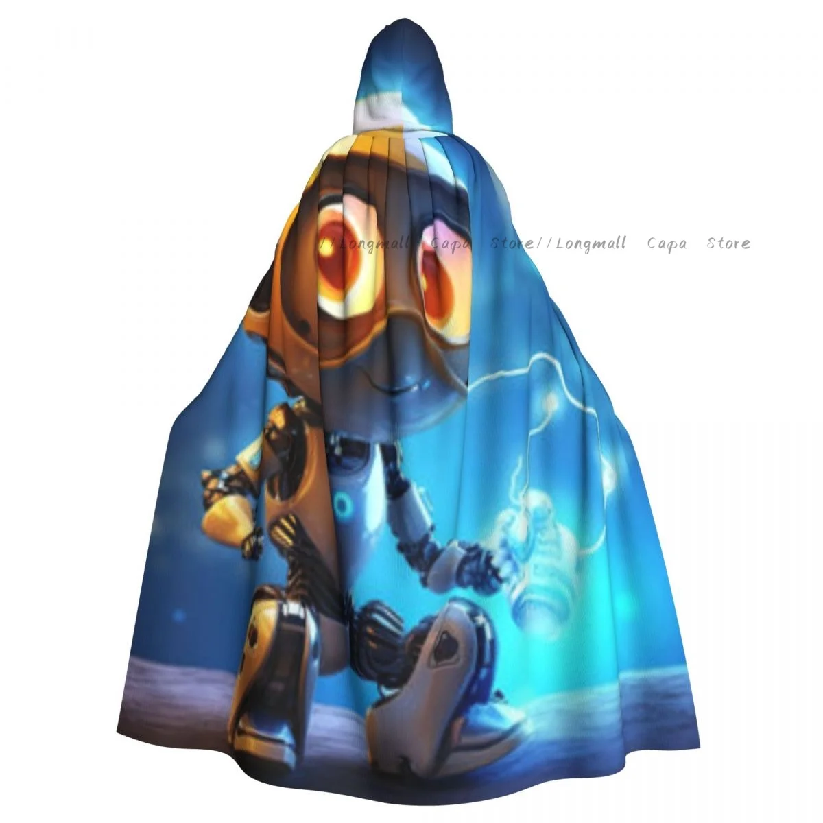 Witch Cloak Cartoon Robot Halloween Cosplay Costume Unisex Adult Cloak Retro Ages Cape