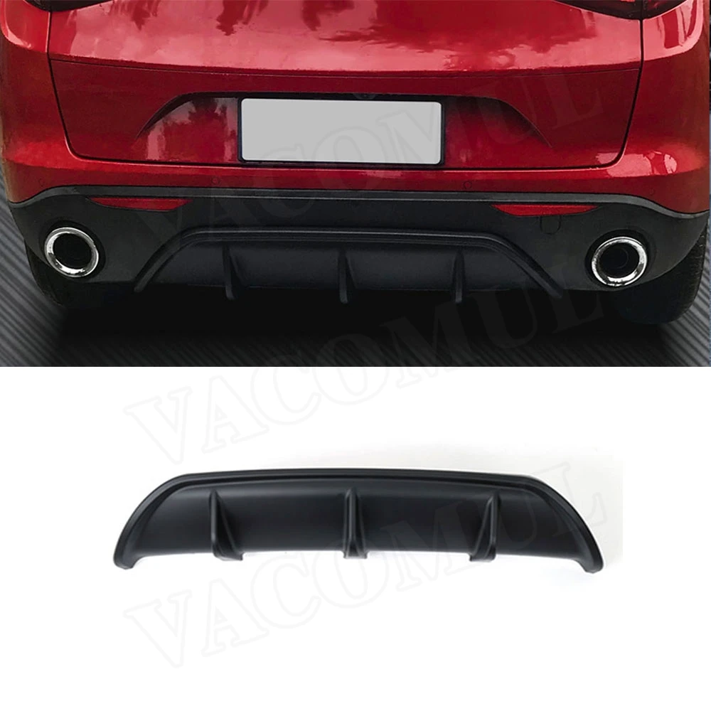 

VACOMUL Carbon Fiber Rear Lip Diffuser Trim For Alfa Romeo Stelvio 2017 2018 2019 Fin Shark A Style Bumper Cover Car Styling ABS
