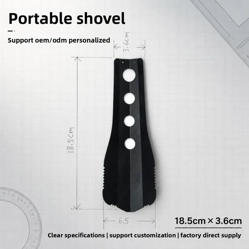 Outdoor Multifunctional Carbon Steel Sawtooth Hand Shovel Portable Digging Tool Camping Gardening Picnic Survival Gear