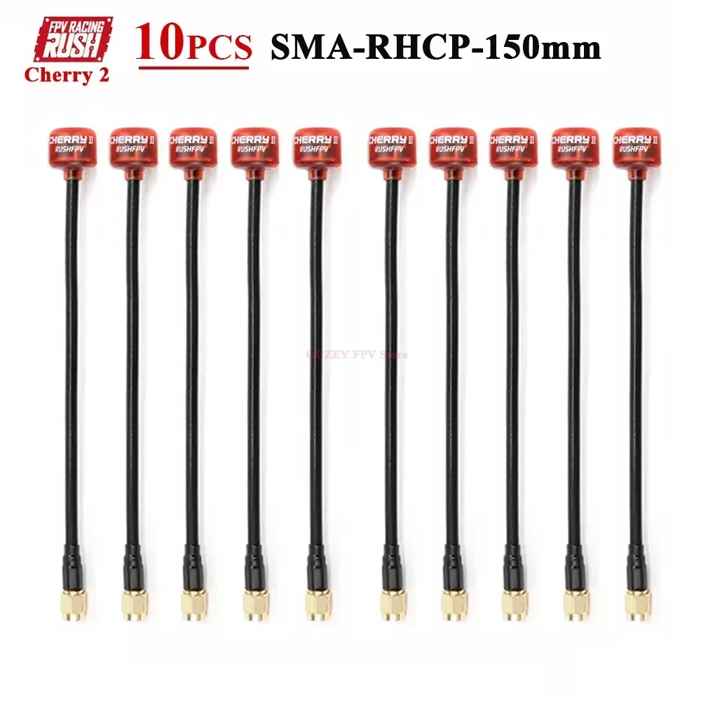

10PCS RUSHFPV Cherry 2 II 5.8G 1.8DBI FPV Antenna 150mm RHCP SMA UFL IPEX MMCX for FPV Freestyle Analog Digital Drones DIY Parts