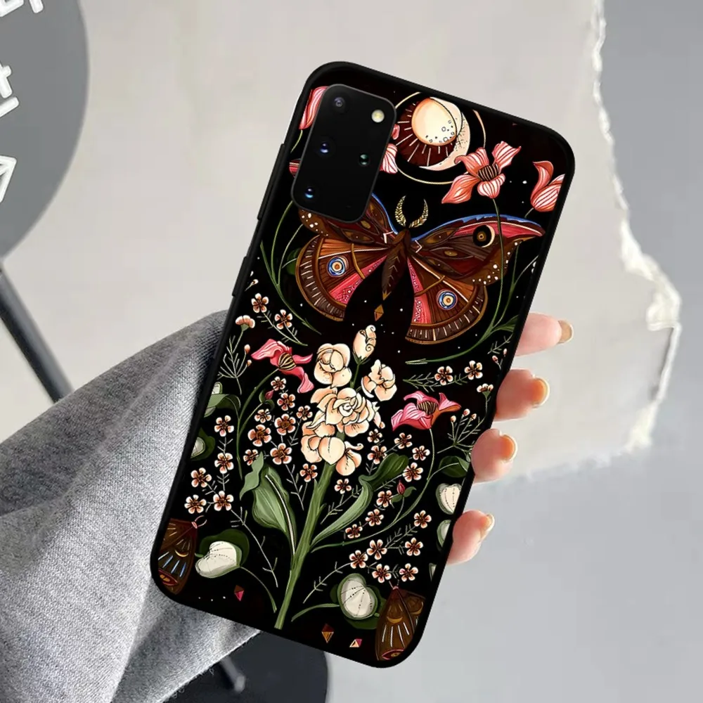 Forest Magical Moth Thistle Phone Case For Samsung S 9 10 20 21 22 23 30 23plus Lite Ultra FE S10lite Fundas