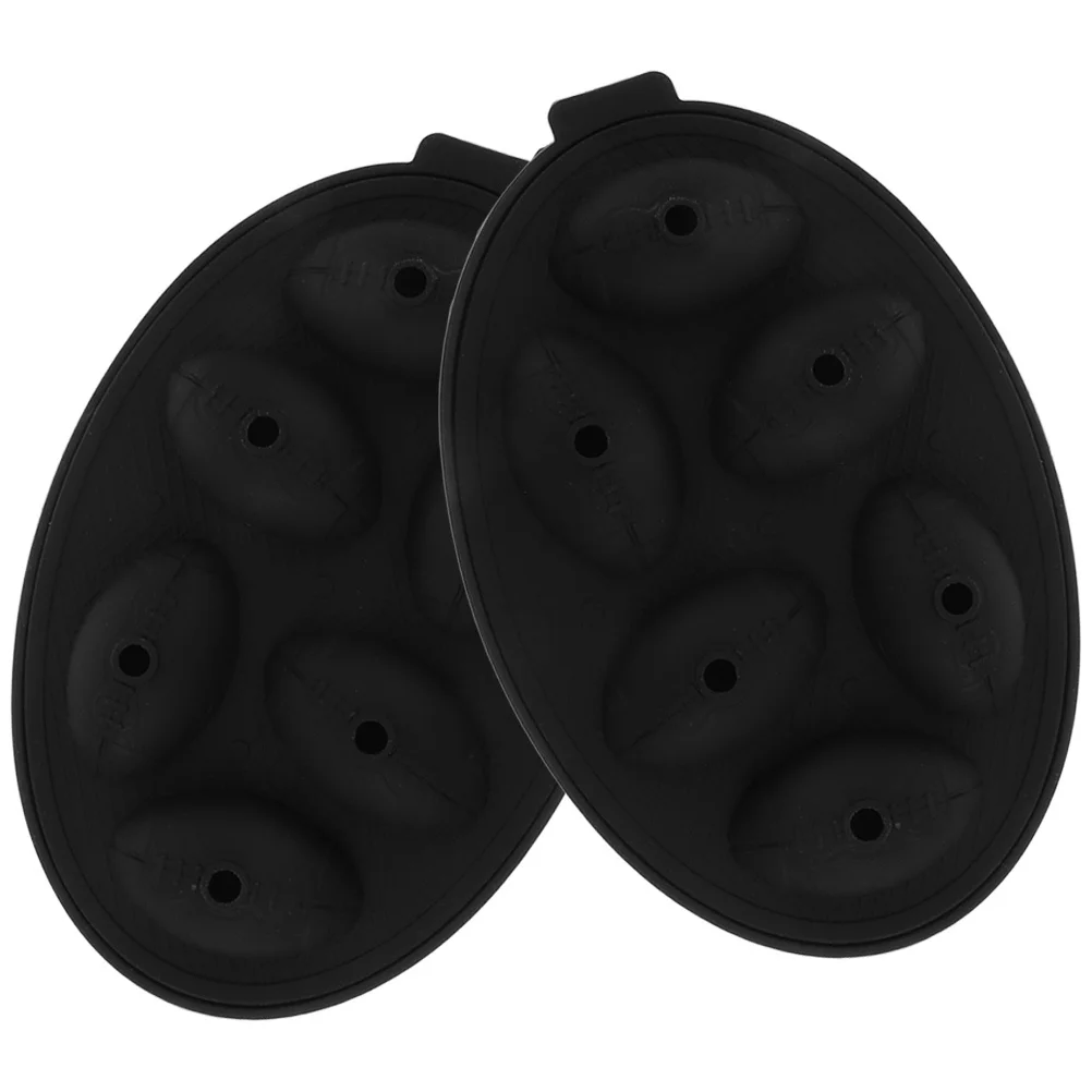 

2Pcs Rugby Shaped Ice Cube Mold Silicone Tray Creative DIY Beverage Chiller Nonstick Safe for Cocktails Coffee Juice