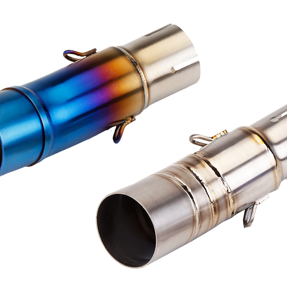 الانزلاق على دراجة نارية العادم الأوسط وصلة الأنابيب الهروب موتو 51 مللي متر الخمار محول أنبوب لكاواساكي نينجا 400 Z400 2018-2024 #4