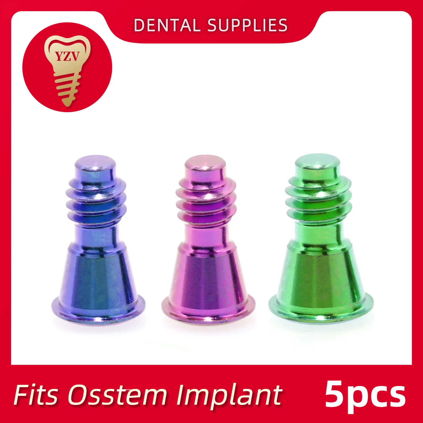 Compatible with Osstem Titanium Alloy Cover Screws, Mini & Regular Closed Screws, 5 Pieces