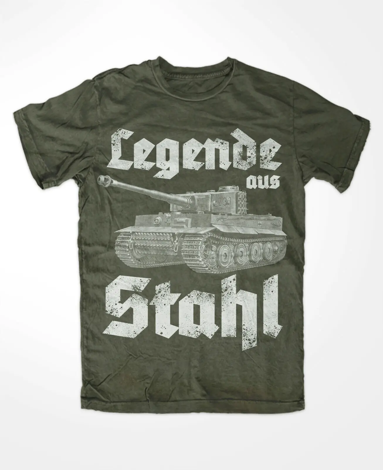 Tiger Tank Legend Steel T-Shirt OLIV Tank Troop Königstiger BW