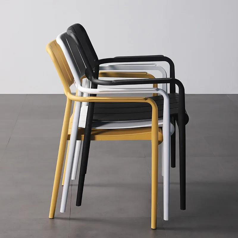 Outdoor Waterproof Sun-proof Plastic Dining Chairs - Simple Garden, Terrace, Balcony Furniture for Villa Gardens and Open Spaces - Image 3