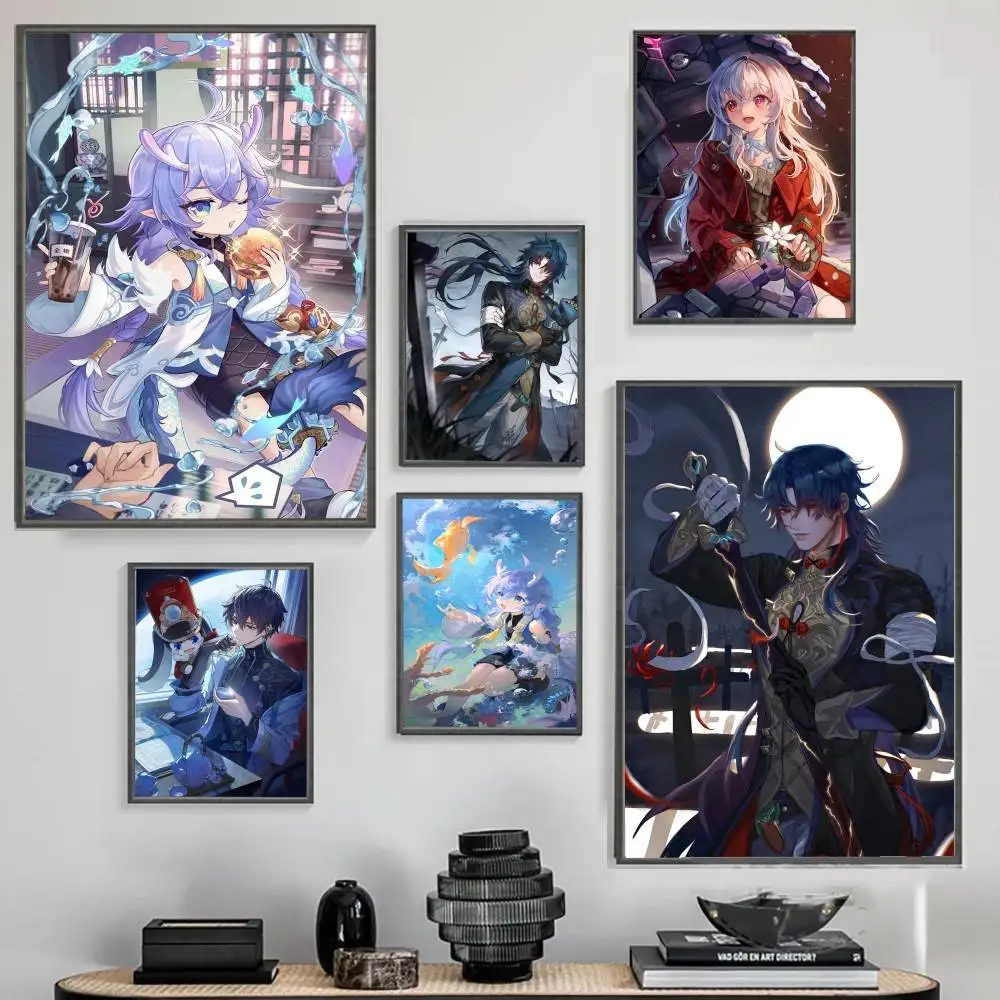 Honkai Star Rail Poster Fans Gifts-unframed Poster Waterproof Wall Art Sticker For Bar Living Room Vintage Decor Print Gift