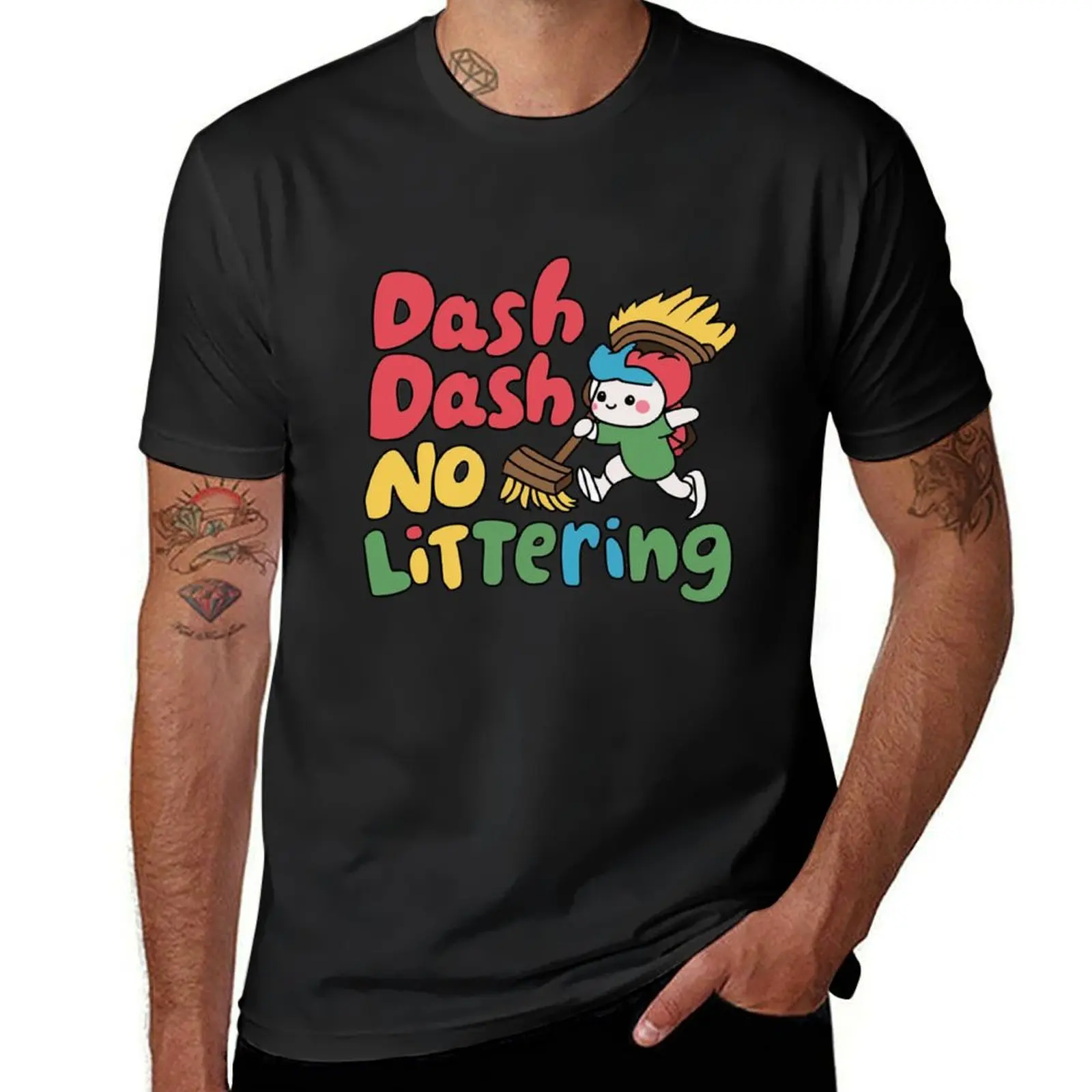 Dash Dash No Littering Environment Earth Day T-Shirt vintage clothes cute clothes t shirts for men cotton